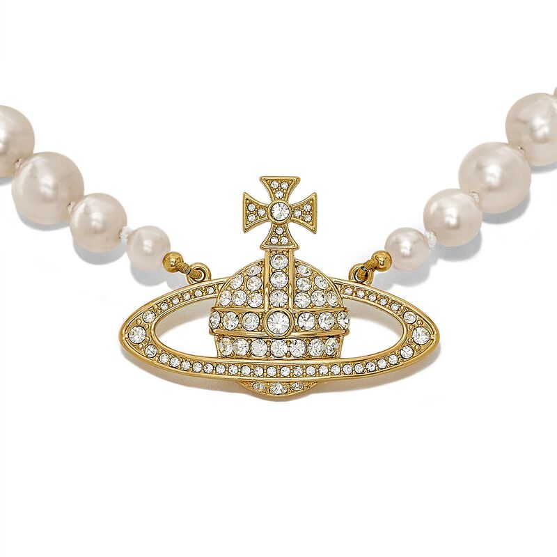 Vivienne Westwood One Row Pearl Bas Relief Choker image number 1